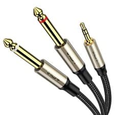 Image of Hi-Fi 3.5mm to 6.35mm Audio Cable | 1M Braided Y Splitter for Superior Sound