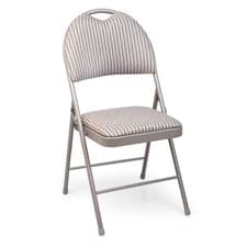 Image of Metal Folding Chair High Back Fabric Foldable Padded Seat Home Office Chairs New