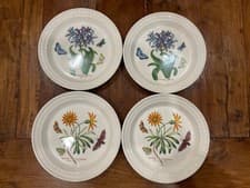 Image of PORTMEIRION BOTANIC GARDEN HARMONY PLATES SET x 4 LILY DAISY 8.5” LUNCHEON SALAD