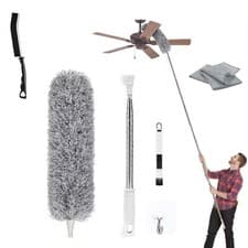 Image of Extendable Feather Duster with 100-inch Telescopic Long Handle Microfiber Duster