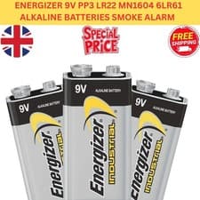 Image of Energizer 9V PP3 Industrial Alkaline Batteries Smoke Alarm LR22 MN1604 6LR61