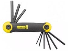Image of Stanley STA269265 Folding Hex Key Set 9 Piece 5/64 - 1/4in - Compact & Durable