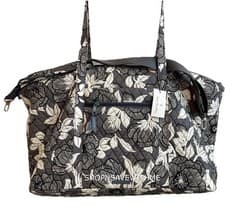 Image of Vera Bradley Moon Shadow Meadow Deluxe Oversized Travel Shoulder Tote Bag NWT
