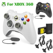 Image of For Microsoft XBOX 360 Wireless Controller + Rechargable Battery Charging Cable