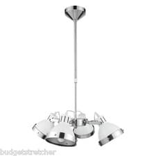 Image of NEW Pendant Ceiling Spot Light 4 Shade Chrome - Various Colours