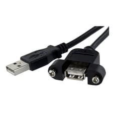 Image of StarTech USBPNLAFAM1 1 ft Panel Mount USB Cable A To A - F/M