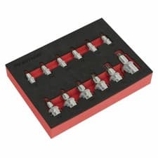 Image of Sealey Premier 12 Piece Mixed Drive Stubby Torx Bit Socket Set EVA T8-T60 AK6245