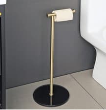 Image of Gold and black freestanding toilet roll holder - NEW