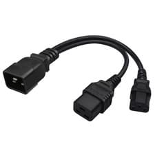 Image of IEC 320 C20 Male to C13+C19 Female Splitter Adapter Extension Power Cable 0.32M