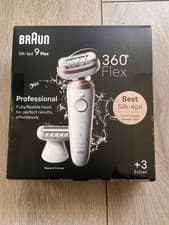 Image of Brand NewBraun Silk-épil 9 360 Flex Epilator SES9-030 3D white/gold + 3 Extras