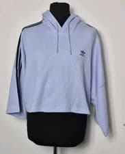 Image of Adidas Originals Trefoil Cropped Hoodie IC5460 Lilac RRP £65 Oversized Large