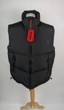 Image of HUGO Mens Birontino 2341 Gilet- Black size UK XL padded warm zip up logo NEW