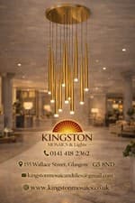 Image of Luxury Gold Multi-Tube LED Pendant Chandelier