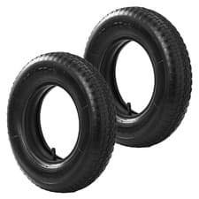 Image of 2Pcs Heavy Duty Wheelbarrow Wheels & Inner Tubes Pneumatic Wheelbarrow Trolley