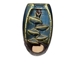 Image of New Ceramic Waterfall Incense Burner w/24 Cones Asian Zen Tranquility Bamboo
