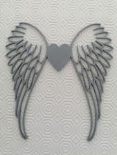 Image of Angel wings heart Wall Art 3d decor, florest, bouquet, memorial