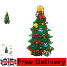 Image of Bright White LED Christmas Tree Window Light - Timed Metallic Silhouette, 45cm