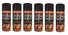 Image of 6x 400ml New Heat Resistant Matt Black Spray Paint Stove BBQ High Temperature