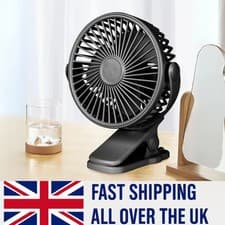 Image of 3 Speeds Mini Cooling Fan USB Rechargeable Clip On Desk Baby Stroller Portable