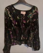 Image of Ba&sh cropped top with shiny floral detail