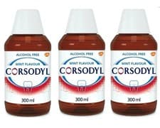 Image of 3x Corsodyl Alcohol Free Antibacterial Mint Flavour Mouthwash 300ml