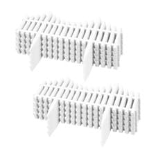 Image of 8-64pc FLEXIBLE WHITE PICKET FENCE GARDEN BORDER EDGING PANELS FOR FLOWER BED