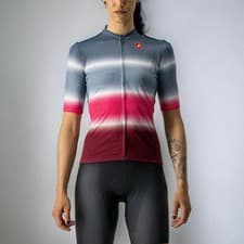 Image of Castelli Dolce Ladies Jersey Light Steel Blue / Bordeaux - Small