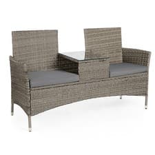 Image of Rattan Effect Loveseat for Garden, 2 Seater Jack & Jill Seat, VonHaus