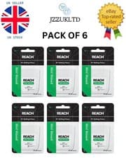 Image of REACH Mint Waxed Floss 55yd Pack of 6 330 Yards Total Value Bundle NEW