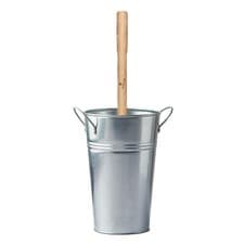 Image of Eco Living Plastic Free Toilet Brush & Silver Holder Set - Large