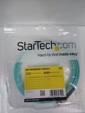 Image of StarTech 2m 10Gb Aqua Multimode 50/125 Duplex Fiber Patch Cable LC/SC A50FBLCSC2