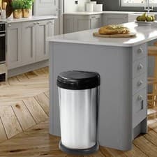 Image of Kitchen bin 42L Moda Cream Touch Top Kitchen Bin Waste Rubbish Recycle Bin