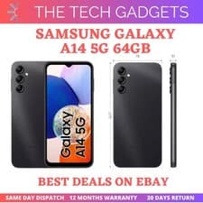 Image of Samsung Galaxy A14 5G Black 4GB 64GB Unlocked Android Smartphone Pristine A++