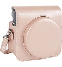 Image of Fujifilm Instax Square SQ6 Protective Camera Case Rose Gold PU Leather & Strap