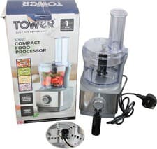 Image of Tower 300w Compact Food Processor 400ml Silver 2 Speed & Pulse Boxed Size 400ml