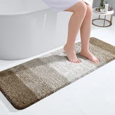 Image of OLANLY 47x17" Microfiber Non-Slip Bath Runner Rug - Soft, Absorbent, Washable