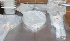 Image of SAINLESS STEEL SKIMMER, SIEVE, ROUND MESH, 20.4CM OR 25CM, VOGUE J674 OR OTHER