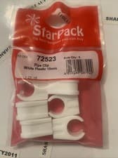 Image of 15MM TALON WHITE SNAP ON PIPE CLIP (LOTS OF 6 ) 72523