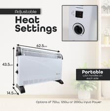 Image of Convector Radiator Heater with Adjustable 3 Heat Settings Adjustable Thermostat