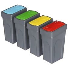 Image of 4 x 50L Plastic Recycle Bin Recycling Rubbish Dust Waste Home Office Hospital