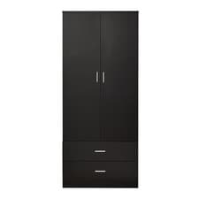 Image of 2 Door 2 Drawer Wardrobe with Hanging Rail Clothes Storage Cupboards Unit Closet