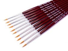 Image of Major Brushes Orange Round Synthetic Sable Brushes - Sets of 10