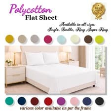 Image of Plain Dyed Flat Sheets OR Matching Pillowcases 100%Polycotton Sheets All Sizes
