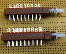 Image of 6 Pole Double Throw 6PDT Push Button Switch Latching 1A Lugs / Pins Non-Shorting