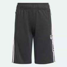 Image of Adidas Adibreak Shorts Boys 9-10 Years Sports Pants Casual Black 3 White Stripes