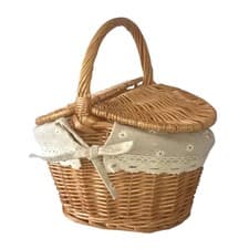 Image of Wicker Picnic Basket with lid Picnic Hamper