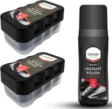 Image of 3pk Instant shoe shine sponge with shoe polish black shoe polish for Easy Sponge
