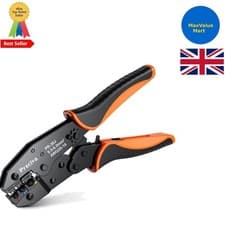 Image of Ergonomic Ratchet Crimping Pliers for 0.5-6mm² Wire - Insulated, Durable & Ef...
