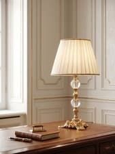 Image of Classic Lamp In Transparent Crystal And Gold With 1 Light CL051
