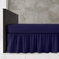 Image of Plain Fitted Base Valance Sheet Poly Cotton Bed Skirt Single Double Super King